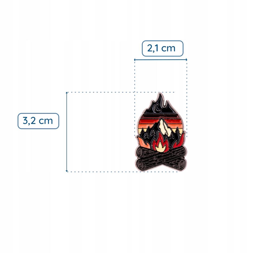 Tourist Pin Campfire Mountains Nature Adventure Enameled Pinets