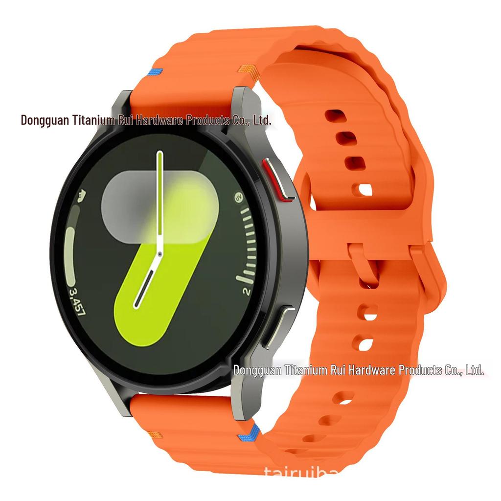 Silicone Quick Release Strap for Samsung Galaxy Watch 7/6/5/4 with Wave Stitching