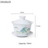 1pcs Tea Cup Ceramic Tea Bowl White Porcelain Large Sancai Cover Bowl Teacup Kung Fu Tea High Quality Chinese Style