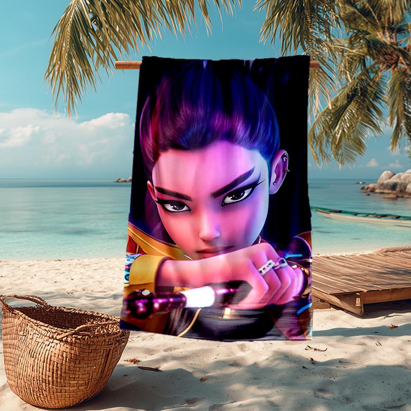 KPOP Hunter Fashion Beach Towel: Ideal for Summer Adventures Soft, absorbent and quick drying suitable for swimming and bathing