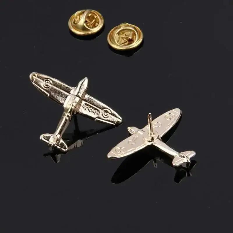 New 1 Pcs Two Aircraft Alloy Airplane Pins Children Lovely Brooch Clothes Cowboy Bag Holiday Gifts Shoes Bags Badges Customized
