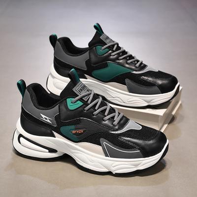 Large Size Autumn Men's New Breathable Mesh Men's Sports Shoes, Men's Trendy and Versatile Thick Sole Anti Slip Casual Dad Shoes