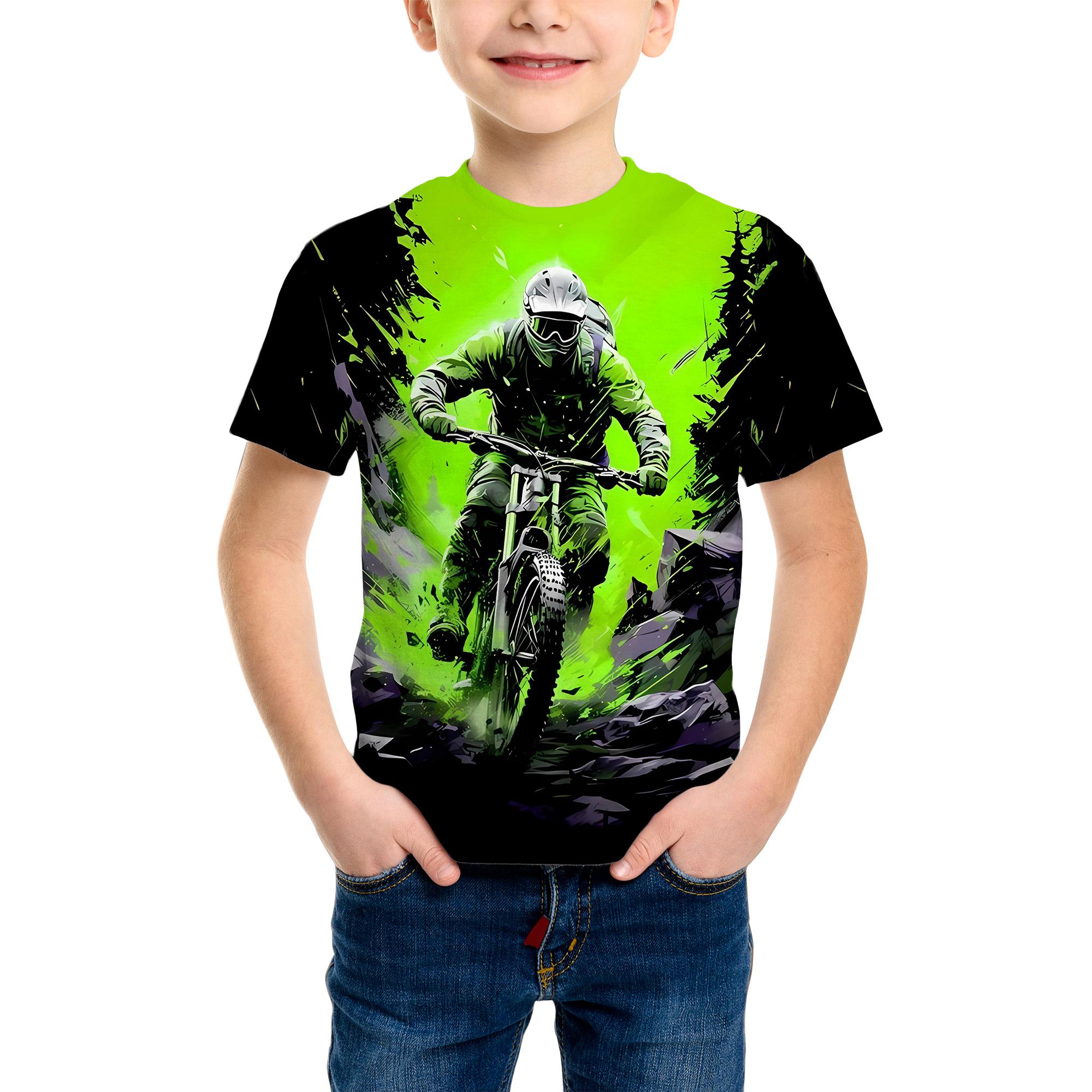 

Fashion Europe and America Kids Fashion 3D Printed T-Shirt Short Sleeve Crew Neck Casual Streetwear Boy s Girls Tees Top 100