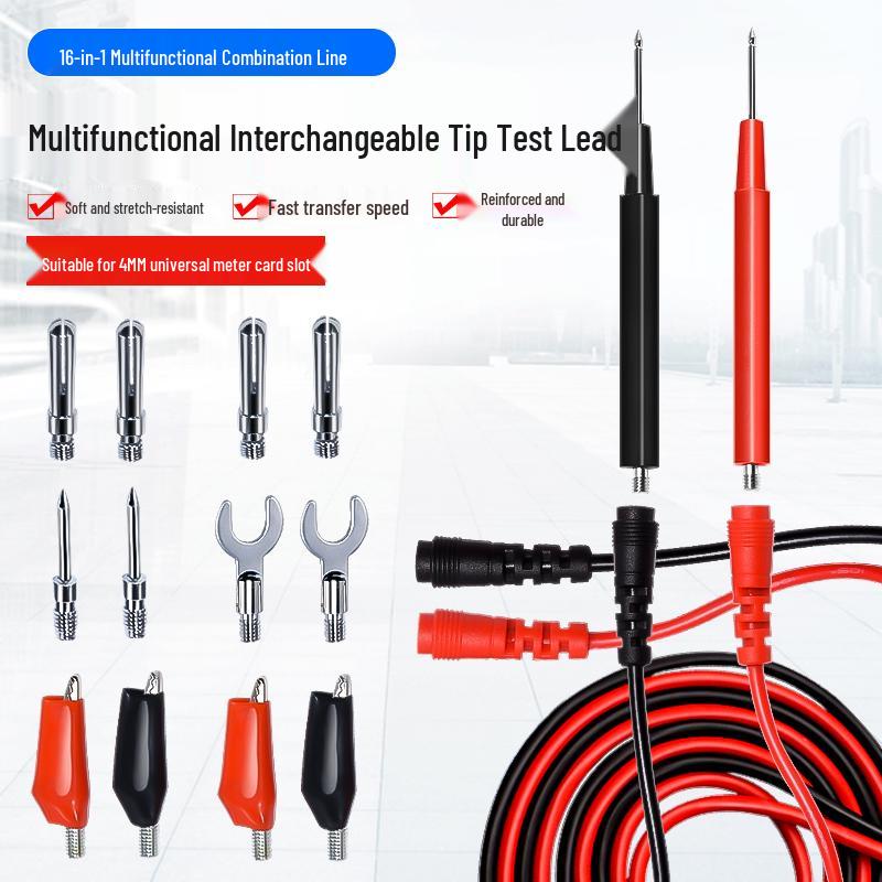 Extra Fine Silicone Multimeter Test Leads with Super Sharp Long Needle Probes