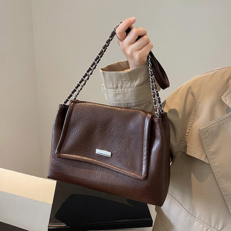 Women Bag Handbag Women's New Retro Chain Shoulder Messenger Bag Textured Commuter Tote Bag