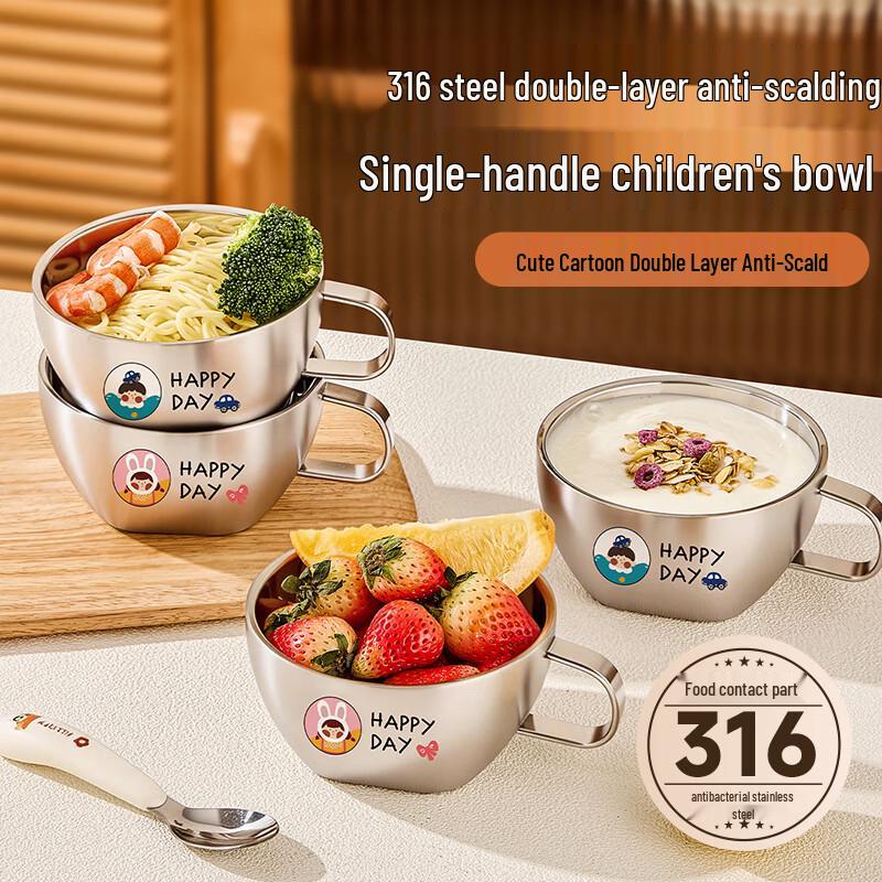 TREEJACK 316 Stainless Steel Anti-Scald Kids Bowl