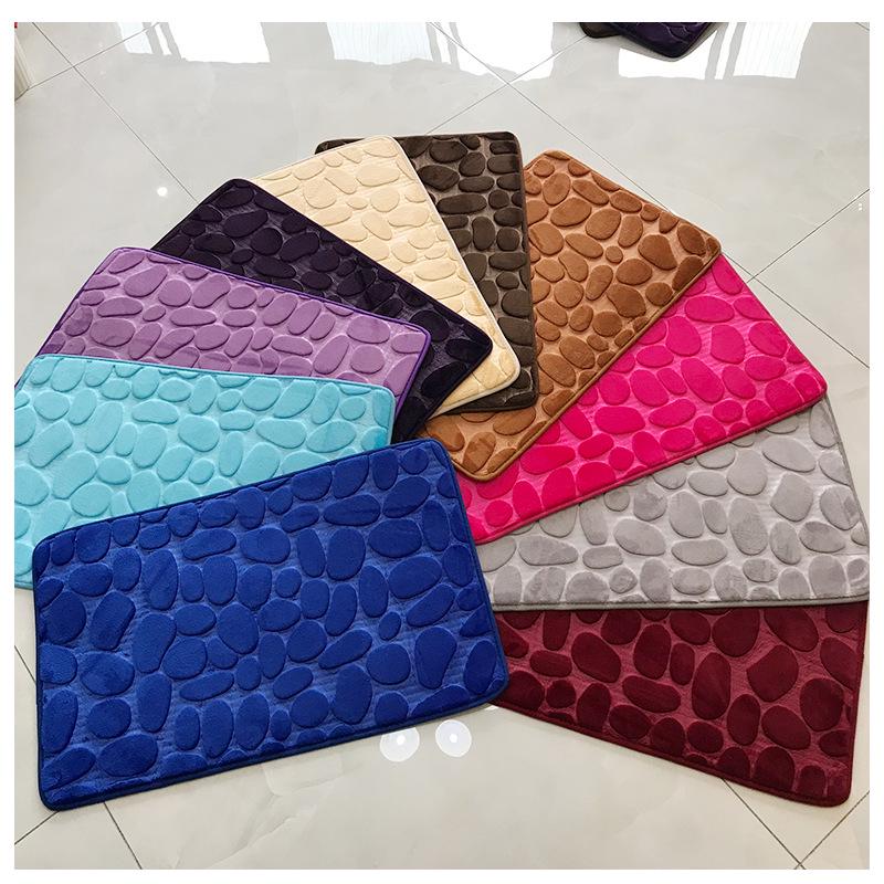 Pebble Embossed Water-Absorbing Anti-Slip Bathroom Floor Mat