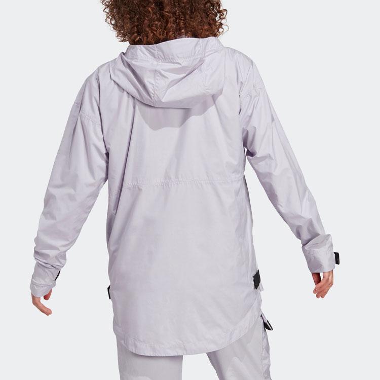 Adidas Made To Be Remade Wind Anorak Logo Outdoor Sports Hooded Jacket Women Jacket Light-Purple HN2954