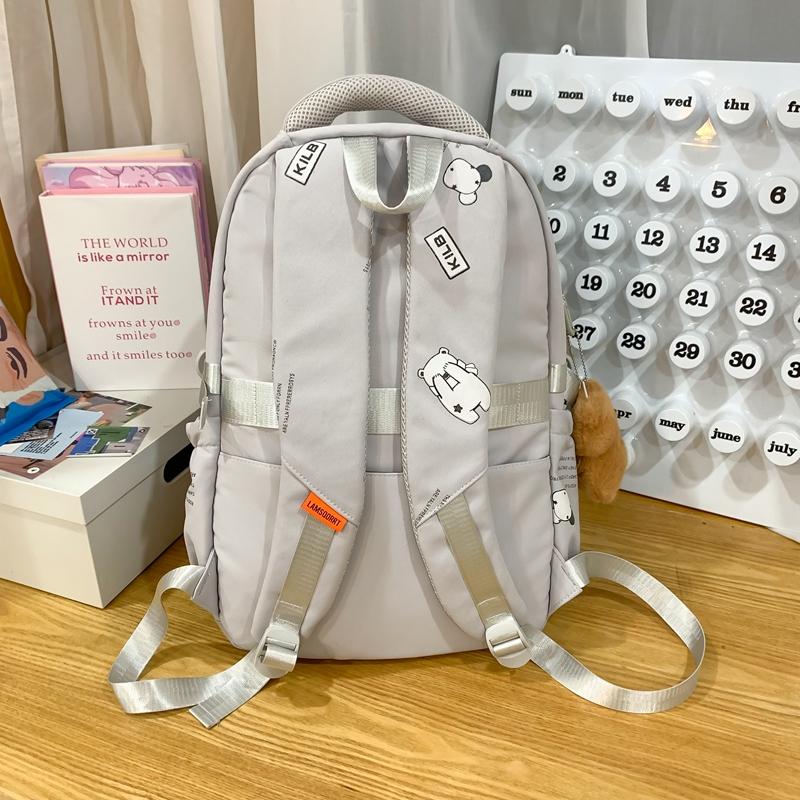 Women's Schoolbag Junior High School Student Color Block Backpack Computer Backpack