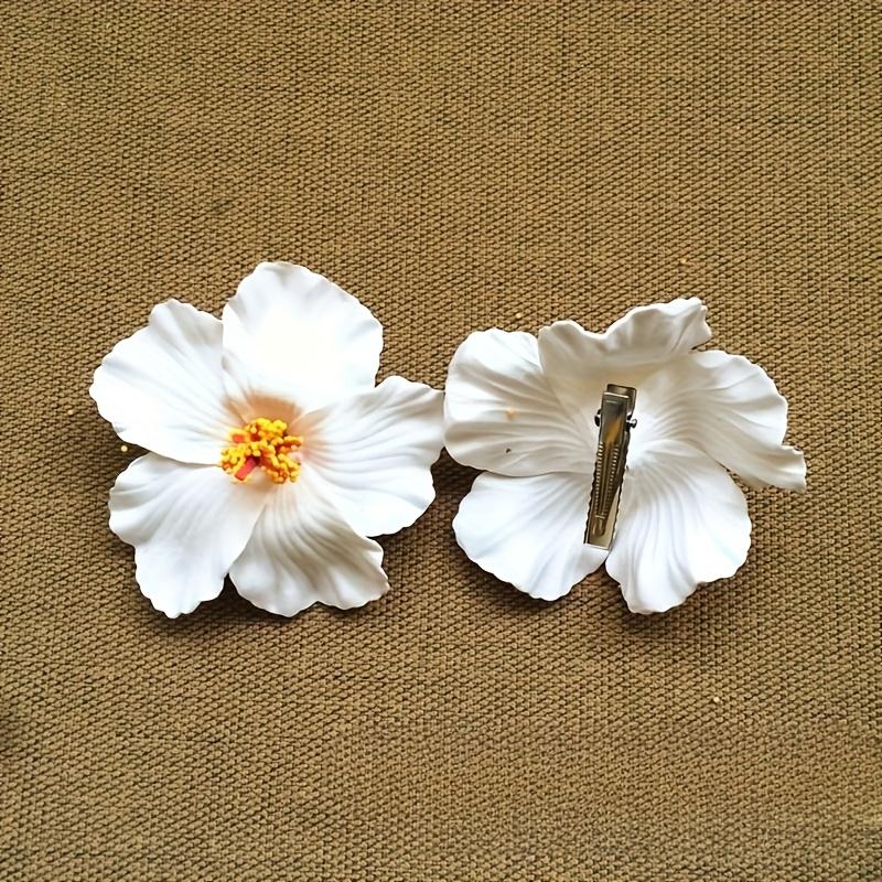 1pc Hibiscus Flower Hair Clip - Hawaiian Style Tropical Floral Hair Accessories for Women, Dance Party & Vacation Hair Clips, Durable Hairpin