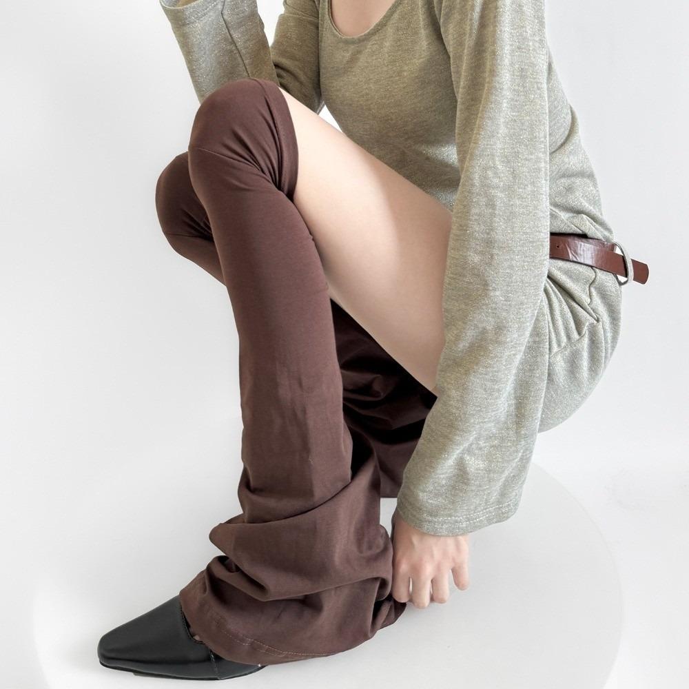 Vintage Korean Style Flared Leg Sleeve Sun-proof Soft Loose Socks Foot Cover Cotton Y2K Over Knee High Sock Summer