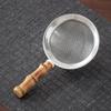 Bamboo Tea Strainer Stainless Steel Fine Mesh Strainer Portable Food Sifters  for Kitchen