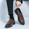 American Retro Men Loafers Slip-on Casual Comfortable Brand Leather Shoes Business Office Gentleman Dress Shoes Men Size 38-48