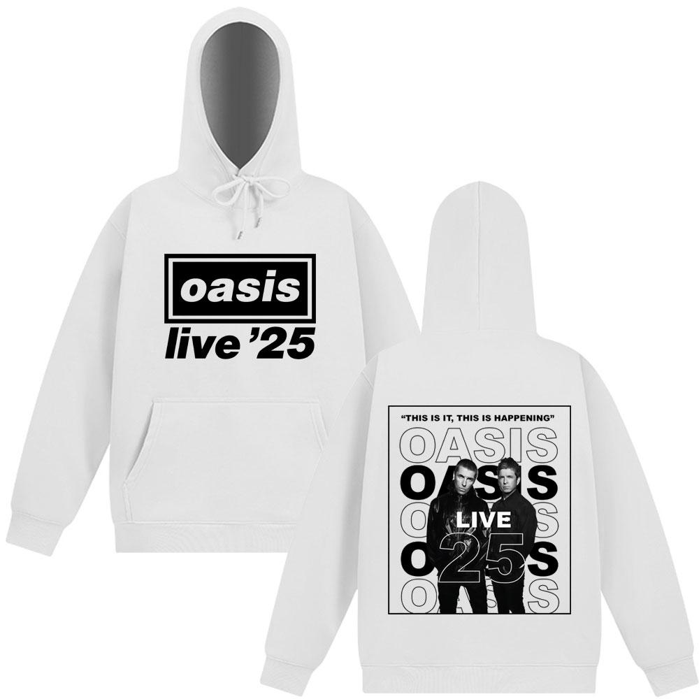 Rock Band O-Oasis Live 25 Tour Hoodies Men Women Clothing Long Sleeves Hooded Sweatshirt Harajuku Thick Aesthetics Pullovers Top