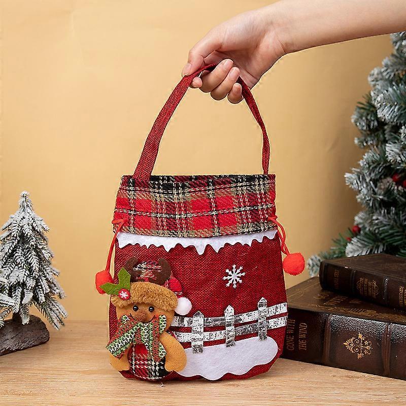 Christmas apple bag snowman gift bag Christmas Eve Christmas fruit packaging bag velvet gift handbag apple box checkered candy bag deer