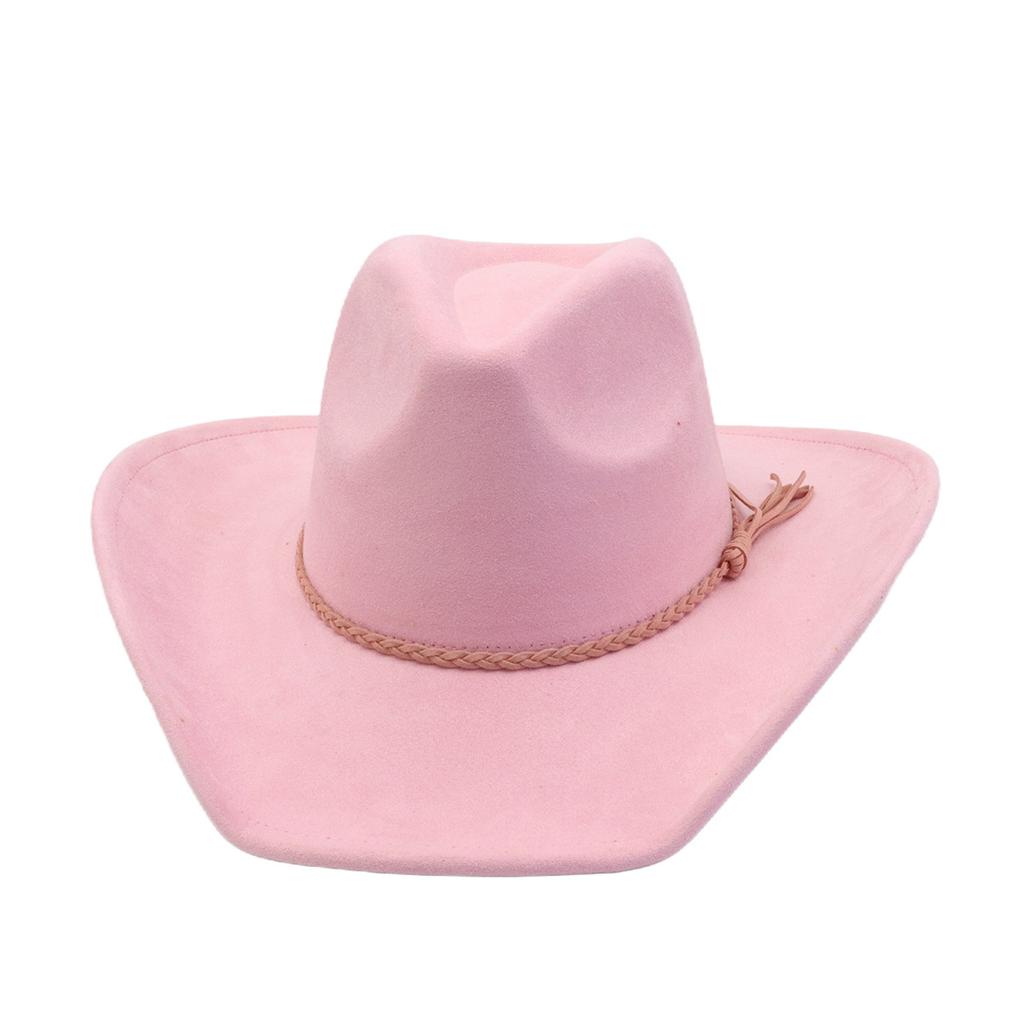 Suede 9.5cm Large Brim Classic Western Cowboy Fedora Hat Men's and Women's Cowboy Hats Fashion New Cowboy Hats