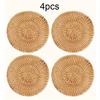Handcrafted Rattan Coaster Set - Autumn Vine Design, Heat-Resistant Pot Mats for Kitchen & Dining, Wooden Storage Tea Accessories, Handmade