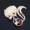 Crystal Cat's Eye Fox Brooch: Versatile Animal Lapel Pin & Scarf Buckle
