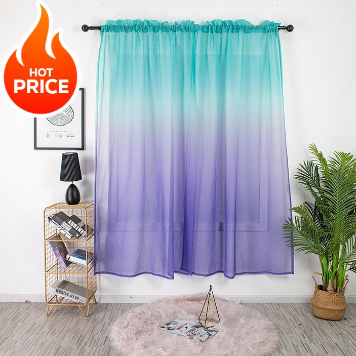 2026 New  Gradient Color Tulle Curtains for Living Room Bedroom Voile Curtains for Window Treatment Organza Panels Home Decor Drapes