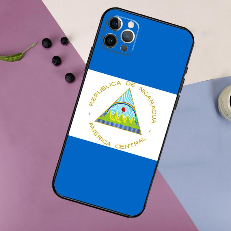 Nicaragua Flag Phone Case For iPhone 16 15 11 12 13 14 Pro Max 7 8 Plus XS Max X XR Silicone Back Cover