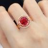 BELLA BOX New Oval Shaped Rose Red Temperament Cubic Zirconia Women Rings Luxury Ladies Jewelry For Party Best Mother's Gift Brilliant Rings