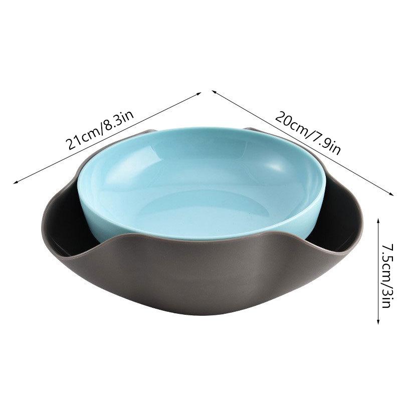 1Pieces Snack Bowls Double Layer Popcorn Bowl With Storage Pistachios Bowl With Storage Round Snacks Dish Outdoor Tableware