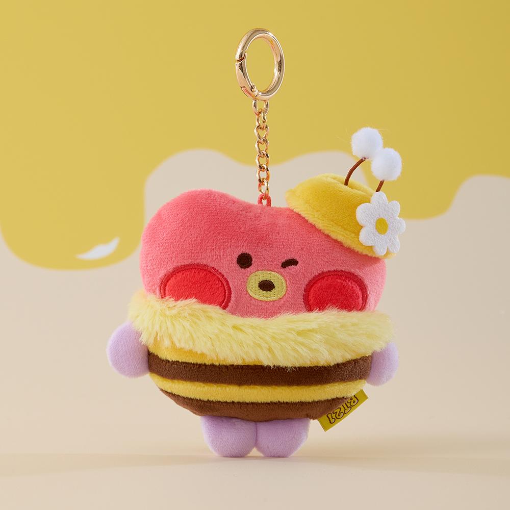 BT21 TATA MININI Honeybee Plush Tape Measure Keychain