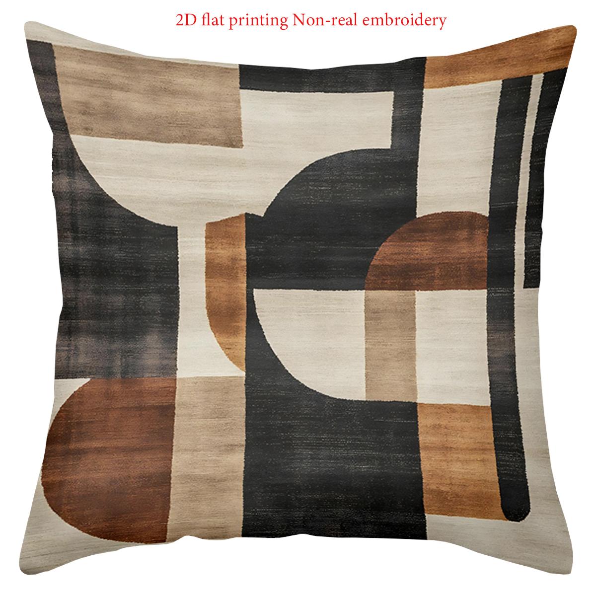 

Modern Geometric Pattern 2D Printed Sofa Pillows Polyester pillowcase, sofa decorative cushion cover, bedside throw pillow 16x16Inch