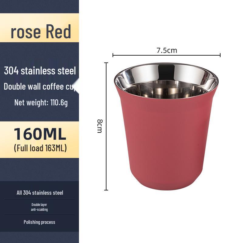 TikTok Edelstahl tragbare Espressotasse - Naturfarbe, kleines Volumen
