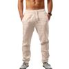 Herren Baumwoll-Leinen Mehrfarbige Freizeit-Hose