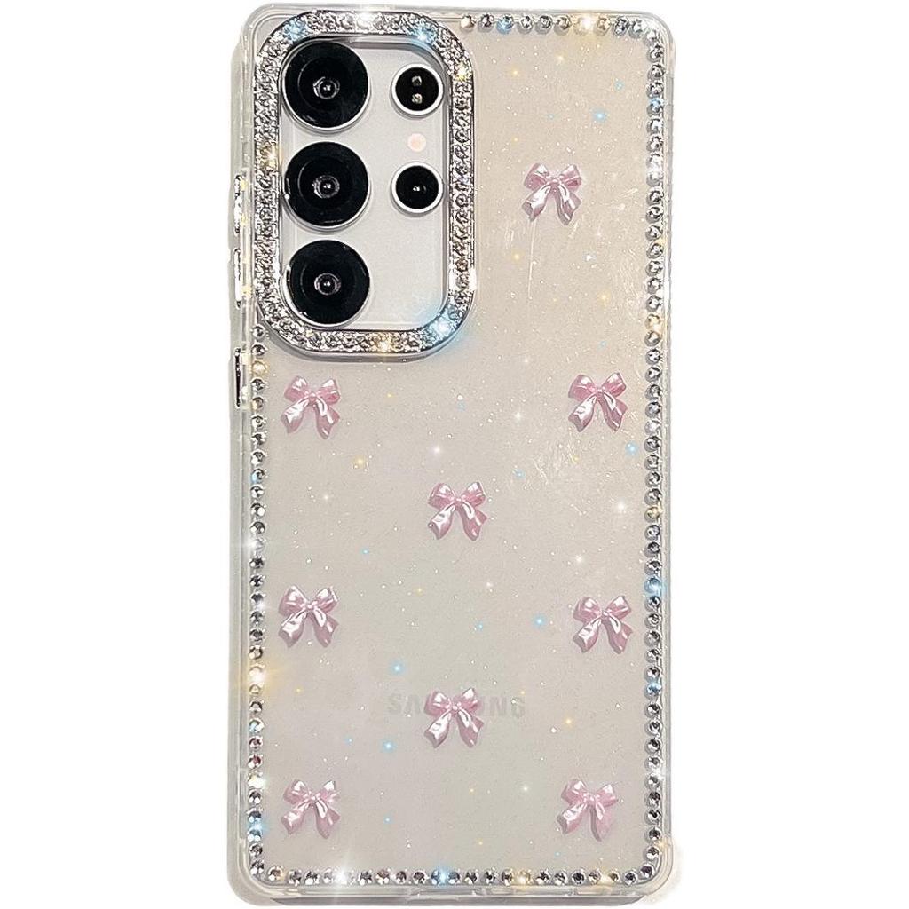 Samsung Galaxy A57 Glitzer Strass Schleife Handyhülle