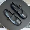 Designer Frühling Quadratische Spitze Damen Ballerinas Komfort Weiche Sohle Leder Einzelne Schuhe Damen Elegant Kleid Oma Schuhe
