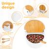 2Pcs Ceramic Seasoning Jar with Lid Spoon Seasoning Box for Sugar Salt Spice Bottle Container with Serving Tray Kitchen Supplies