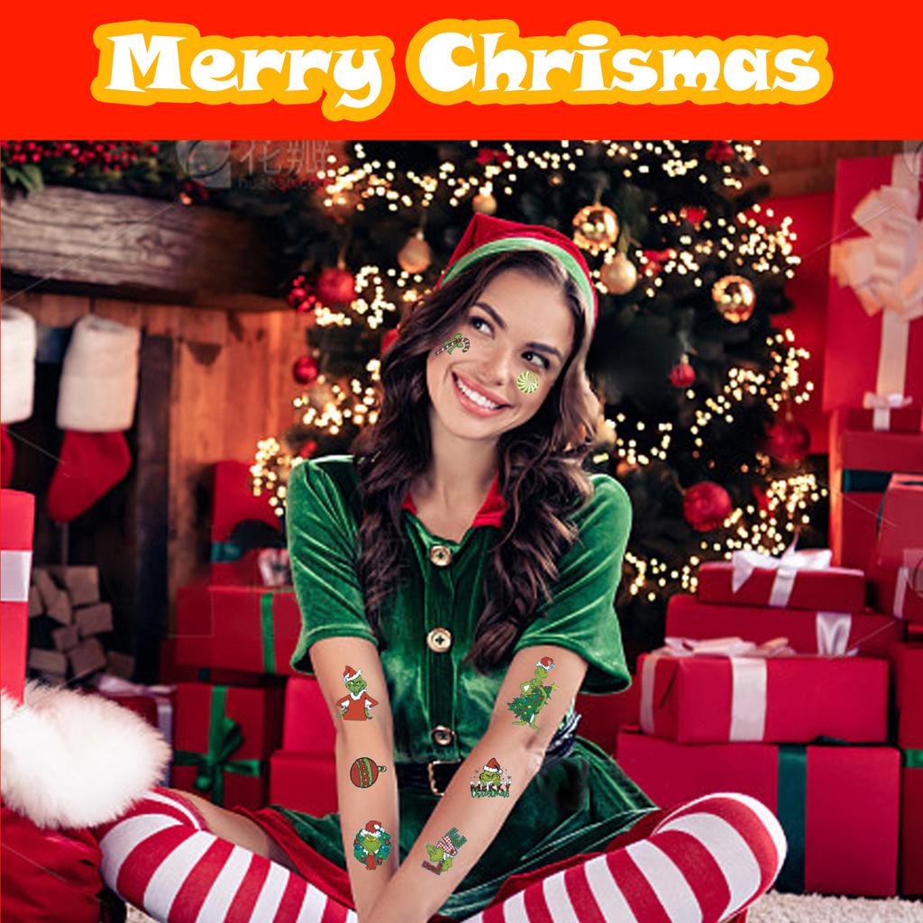 Christmas Stickers Cute Cartoon Holiday Party Temporary Stickers