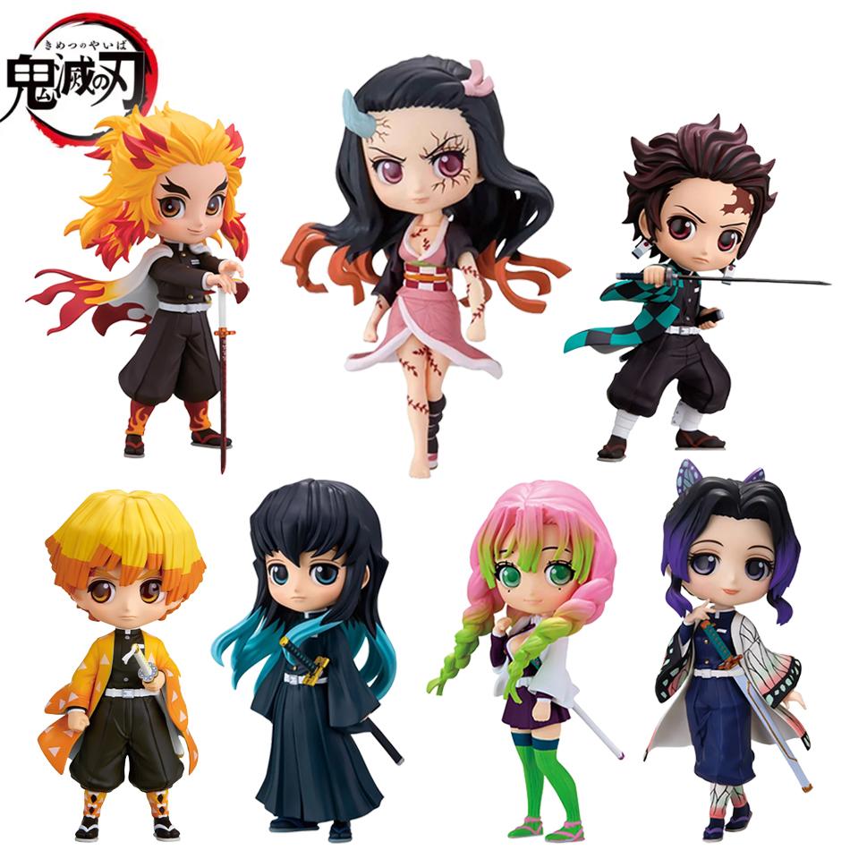 Figura de Anime Demon Slayer Kimetsu no Yaiba Kochou Shinobu figura de acción Kamado Tanjirou Kamado Nezuko figurita de juguete