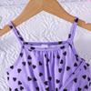 Girls' Heart Print Cami Romper with Matching Bag