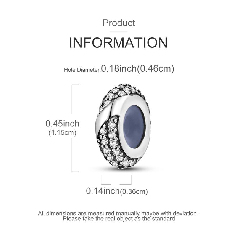 Original Charms Beads Copper Clip Charms Zircon Silicone Spacer Beads Fit Original Bracelet Diy Charm Women Jewelry