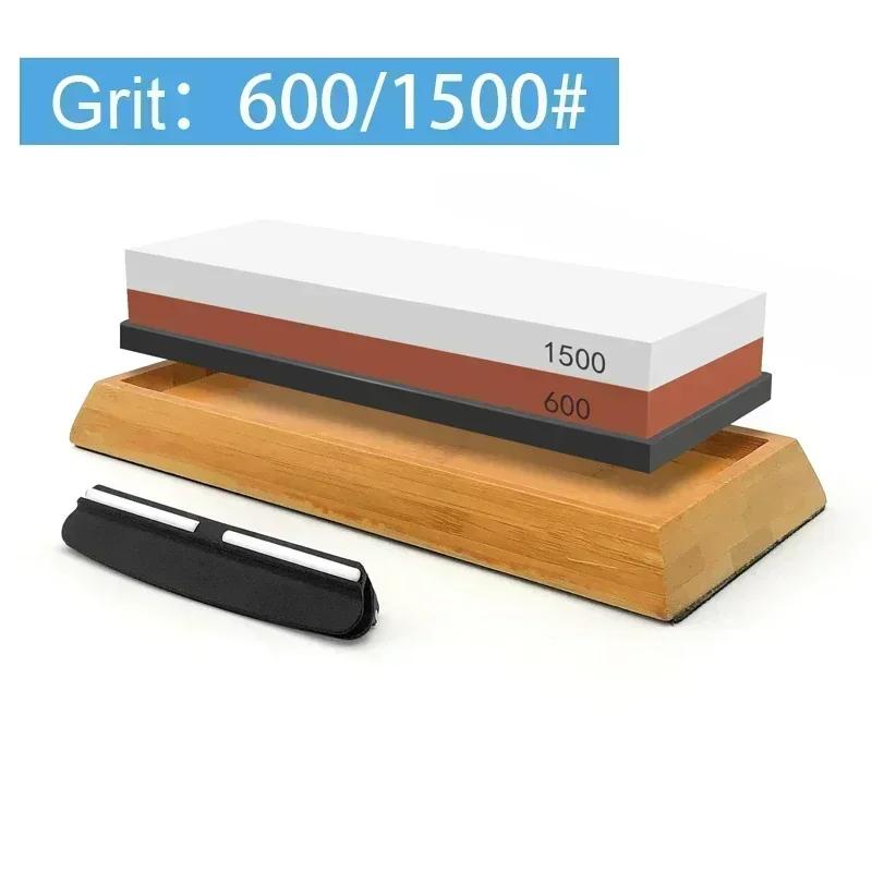 1-7 Stück Schärfstein Messerschärfer Körnung 240-8000# Wetzstein Professionelles Schleifstein-Set Holzbasis Winkelführung Polierset