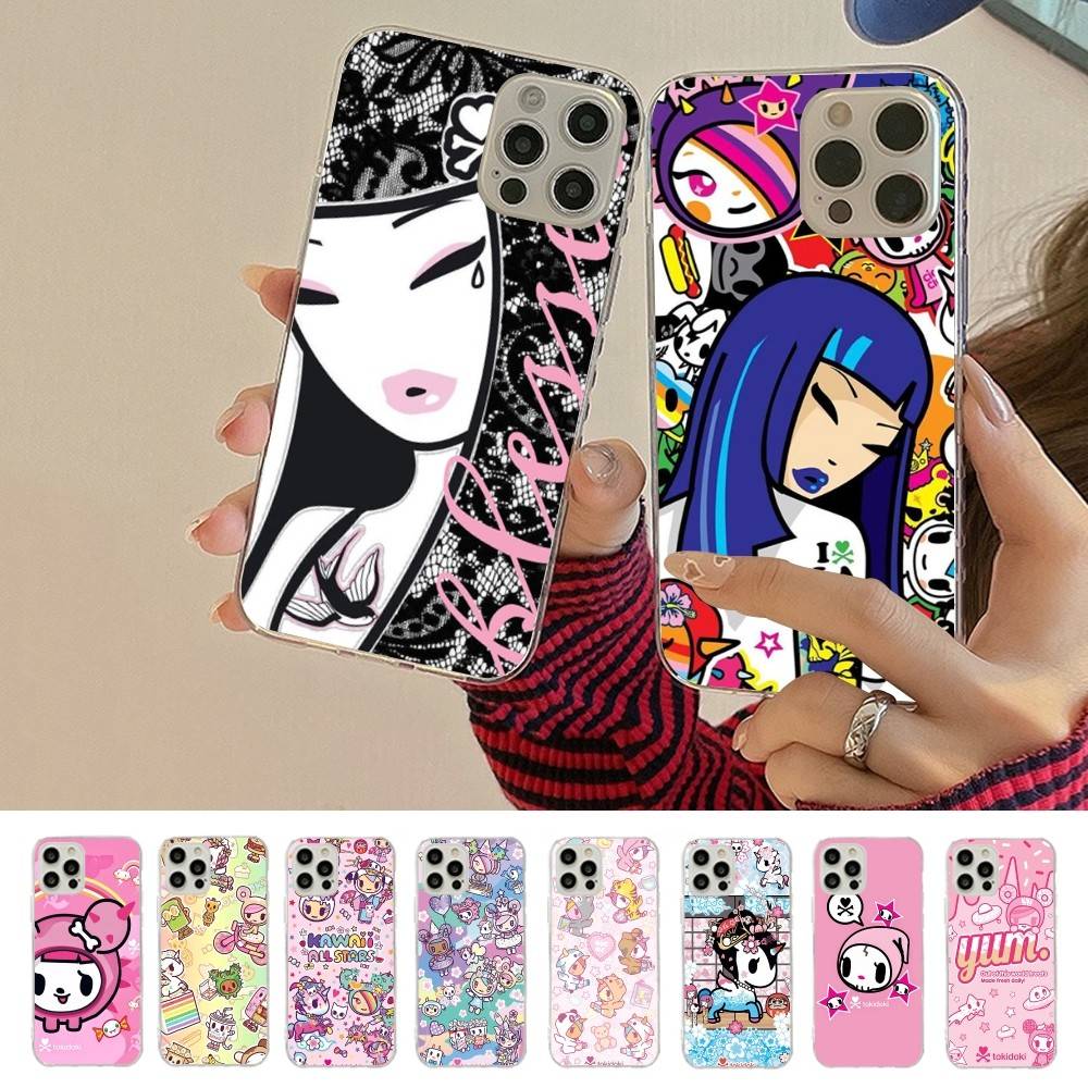Fashion Brand T-Tokidoki Phone Case For IPhone 17 16 15 14 13 11 12 Pro Max 16 Plus Transparent