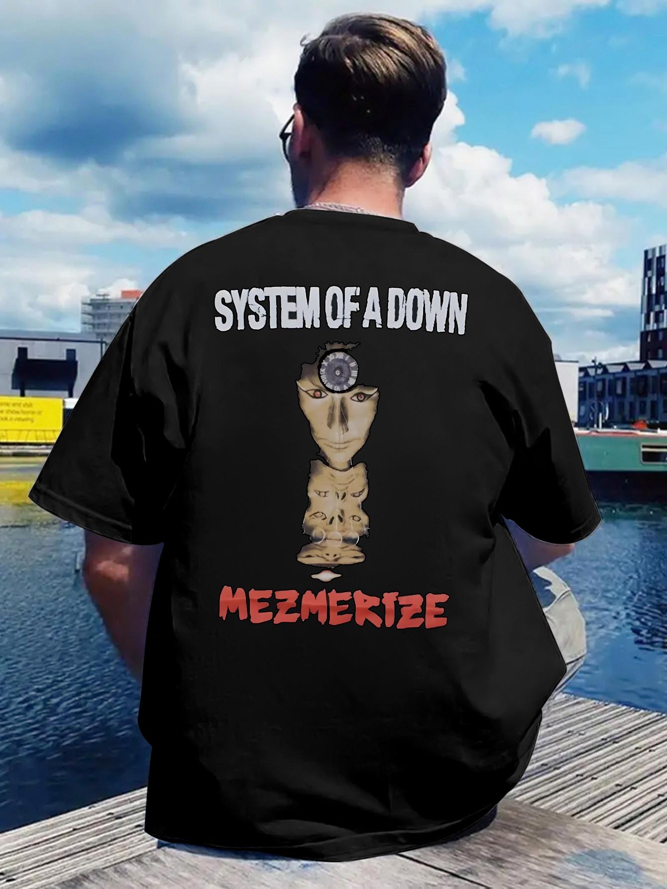 

Retro Rock Band Graphic T-shirt - System of a & Mezmerize Design XL