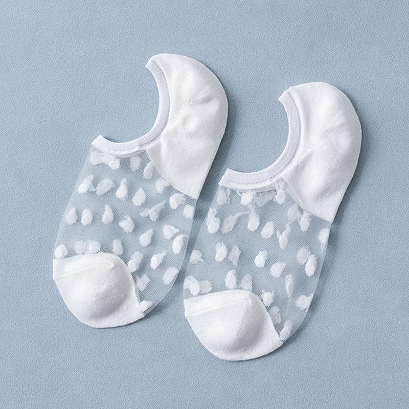 

Невидимые носки Swiss Dot, удобные и дышащие носки-лодочки с низкой посадкой, женские чулки и чулочно-носочные изделия белый