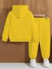 Kinder Herfst/Winter Effen Kleur Hoodie Sweatshirt & Joggingbroek Set - Casual Sport, Plus Fluweel Warm