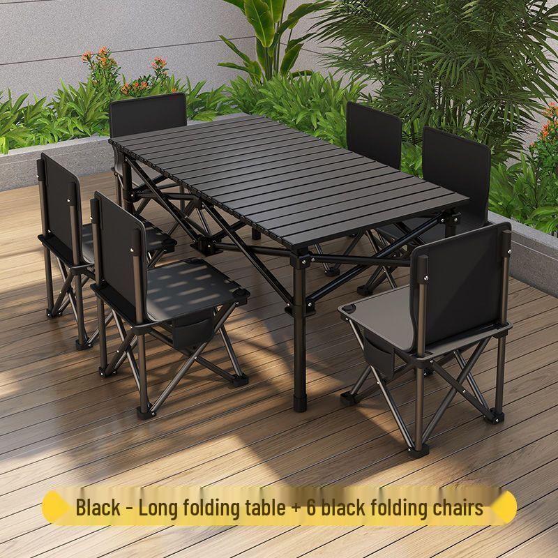 OEING Portable Outdoor Camping Picnic Table and Chair Set