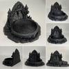 Gotische Kasteel Sieradenbakje Donkere Middeleeuwse Stijl PLA Decoratiebakje met Gedetailleerd Beeldhouwwerk & Boogontwerp Multifunctionele Organizer voor Ringen