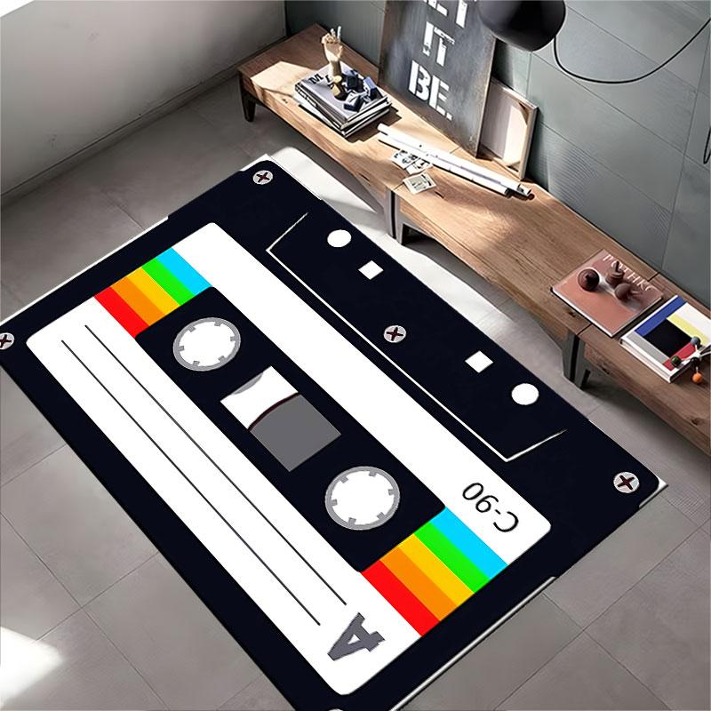 Retro Cassette Tape Design Carpet suitable as a non-slip mat for the living room or bedroom sofa