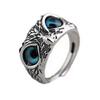Open Animal Rings Retro Animal Bird Open Ring Statement Adjustable Punk Owl Ring