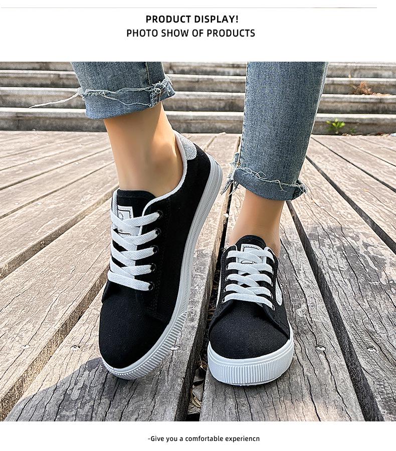 2025 Women's Plus Size White Canvas Sneakers: Summer Flat, Soft-soled, Breathable, Casual & Versatile