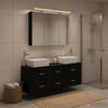 Bathroom Furniture Set 4 Pcs Black Oak Engineered Wood and Glass
