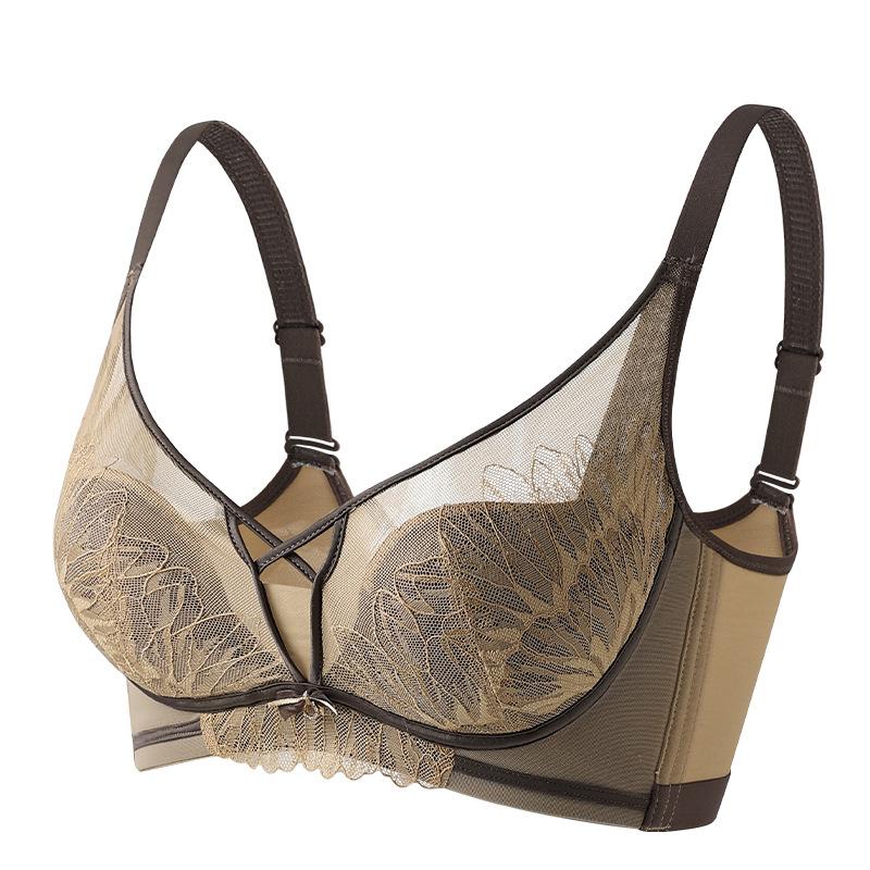 

Французское сексуальное кружевное нижнее белье, женская тонкая коллекция, антипровисающее женское нижнее белье, бюстгальтер Push Up 42/95C коричневый