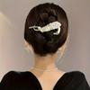 Vintage Style Rhinestone Hair Clip - Zinc Alloy Feather Design, Suitable for Daily And Party Wear
